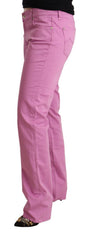 Jacob Cohen Rosa Baumwoll-Low-Waist Jeans mit schmal zulaufendem Bein