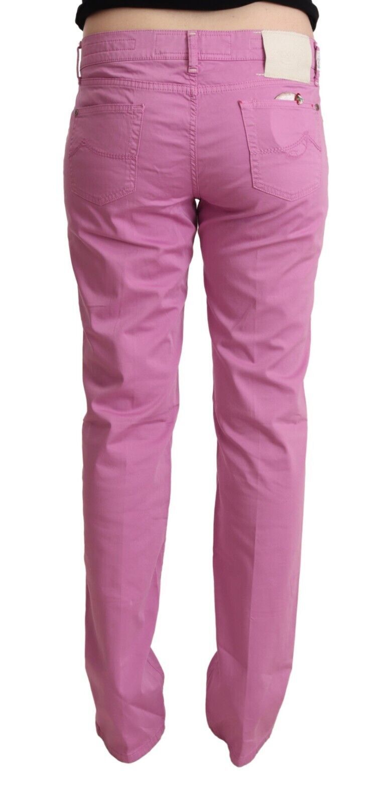 Jacob Cohen Rosa Baumwoll-Low-Waist Jeans mit schmal zulaufendem Bein