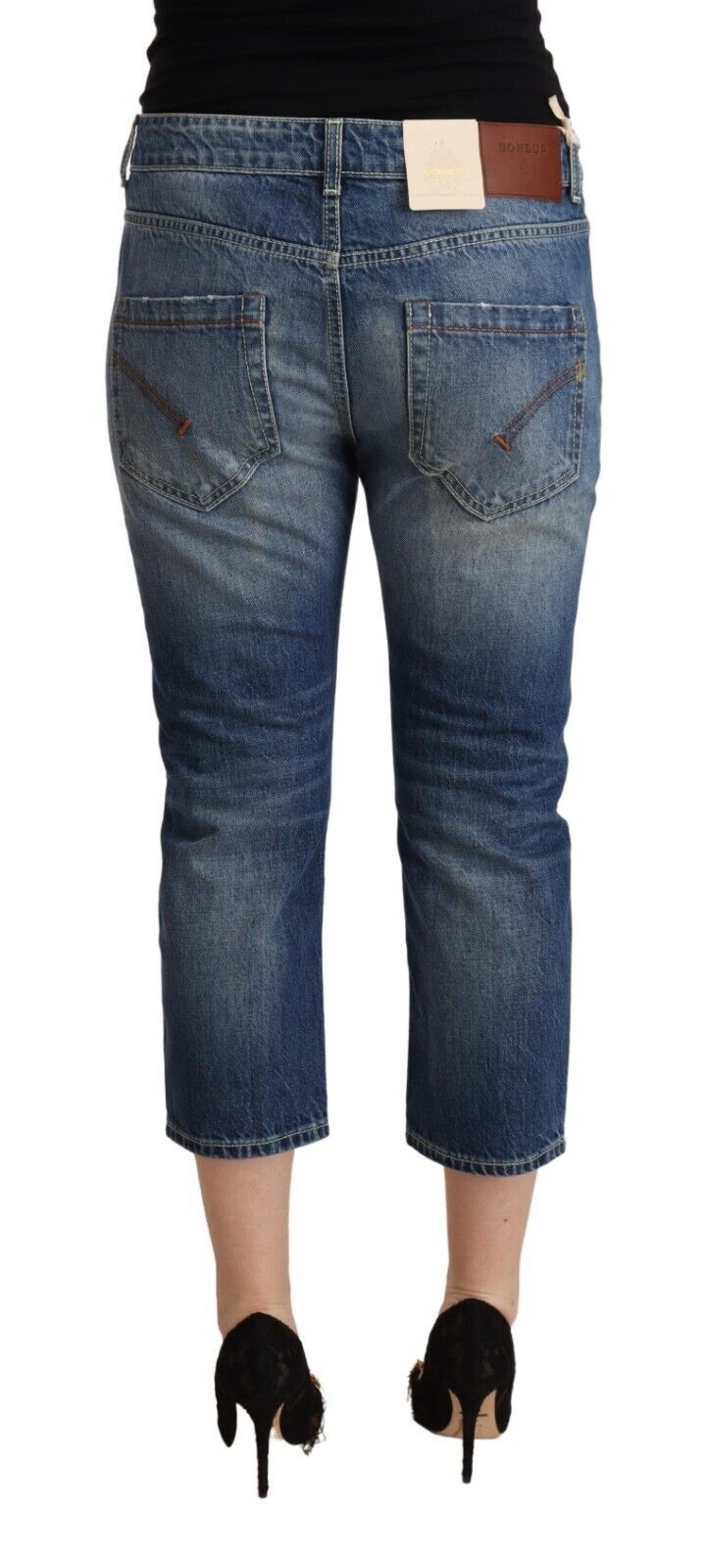 Dondup Blue Washed Mid Waist Capri Jeans