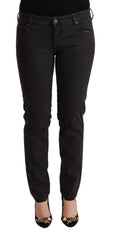 Ermanno Scervino Schwarze Low-Waist Skinny Jeans aus Baumwolle