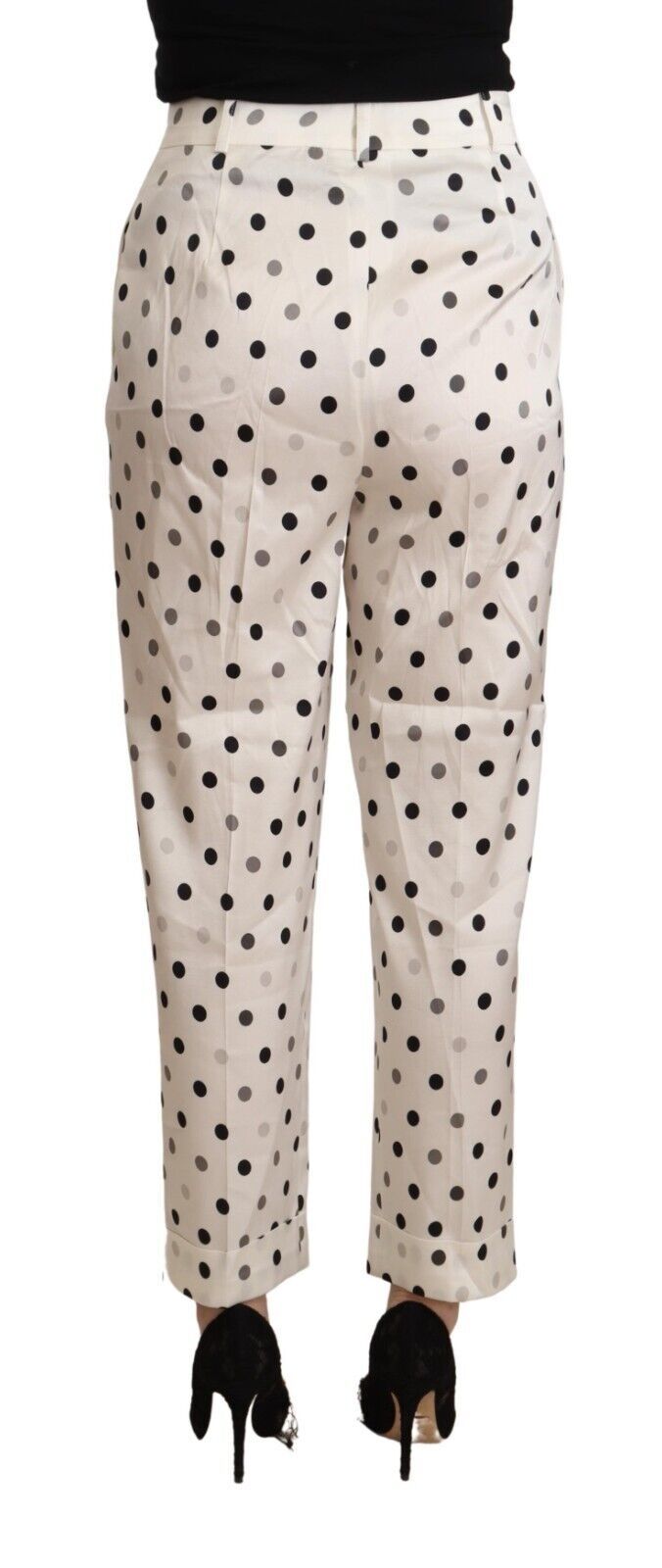 Ermanno Scervino Weiße High-Waist Tapered Hose mit Tupfen