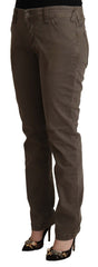 CYCLE Braune Baumwoll-Low-Waist Skinny Casual Jeans