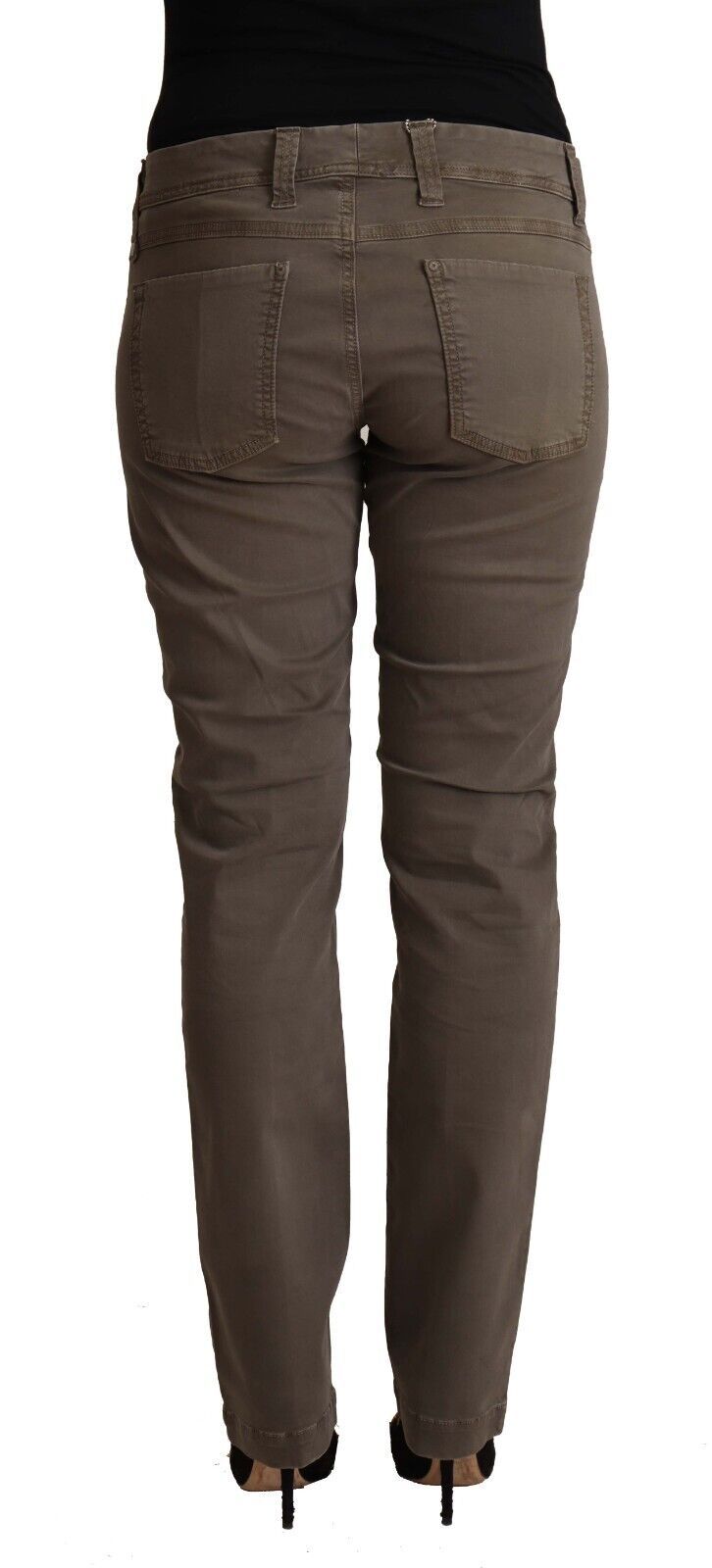 CYCLE Braune Baumwoll-Low-Waist Skinny Casual Jeans
