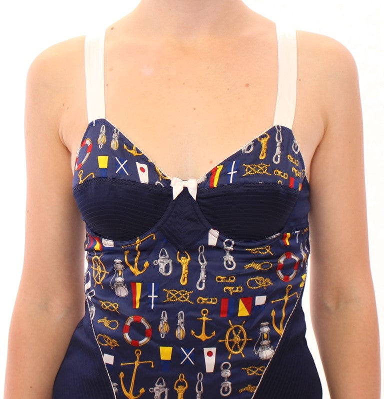 Dolce & Gabbana Tanktop mit blauem Seemannsmotiv