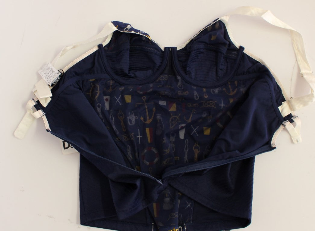 Dolce & Gabbana Tanktop mit blauem Seemannsmotiv