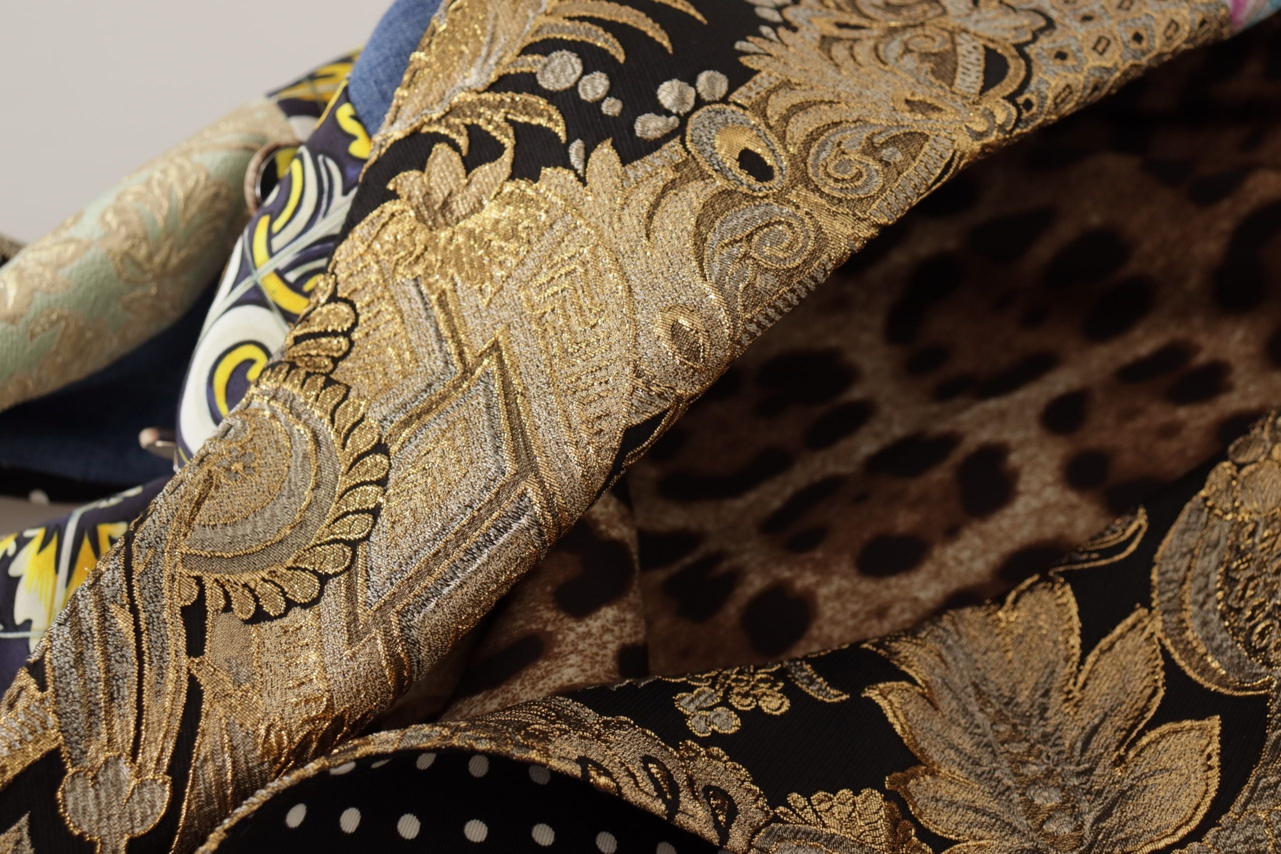 Dolce & Gabbana Mehrfarbiger zweireihiger Patchwork-Jacquard-Blazer
