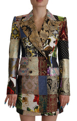 Dolce & Gabbana Mehrfarbiger zweireihiger Patchwork-Jacquard-Blazer