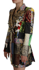 Dolce & Gabbana Mehrfarbiger zweireihiger Patchwork-Jacquard-Blazer