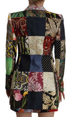 Dolce & Gabbana Mehrfarbiger zweireihiger Patchwork-Jacquard-Blazer