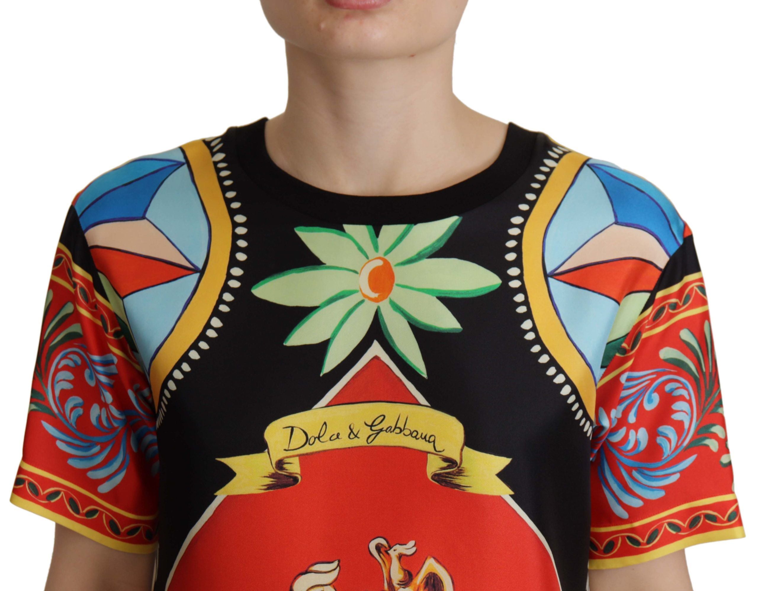 Dolce & Gabbana Seidentop "Multicolor Soldier Carretto"