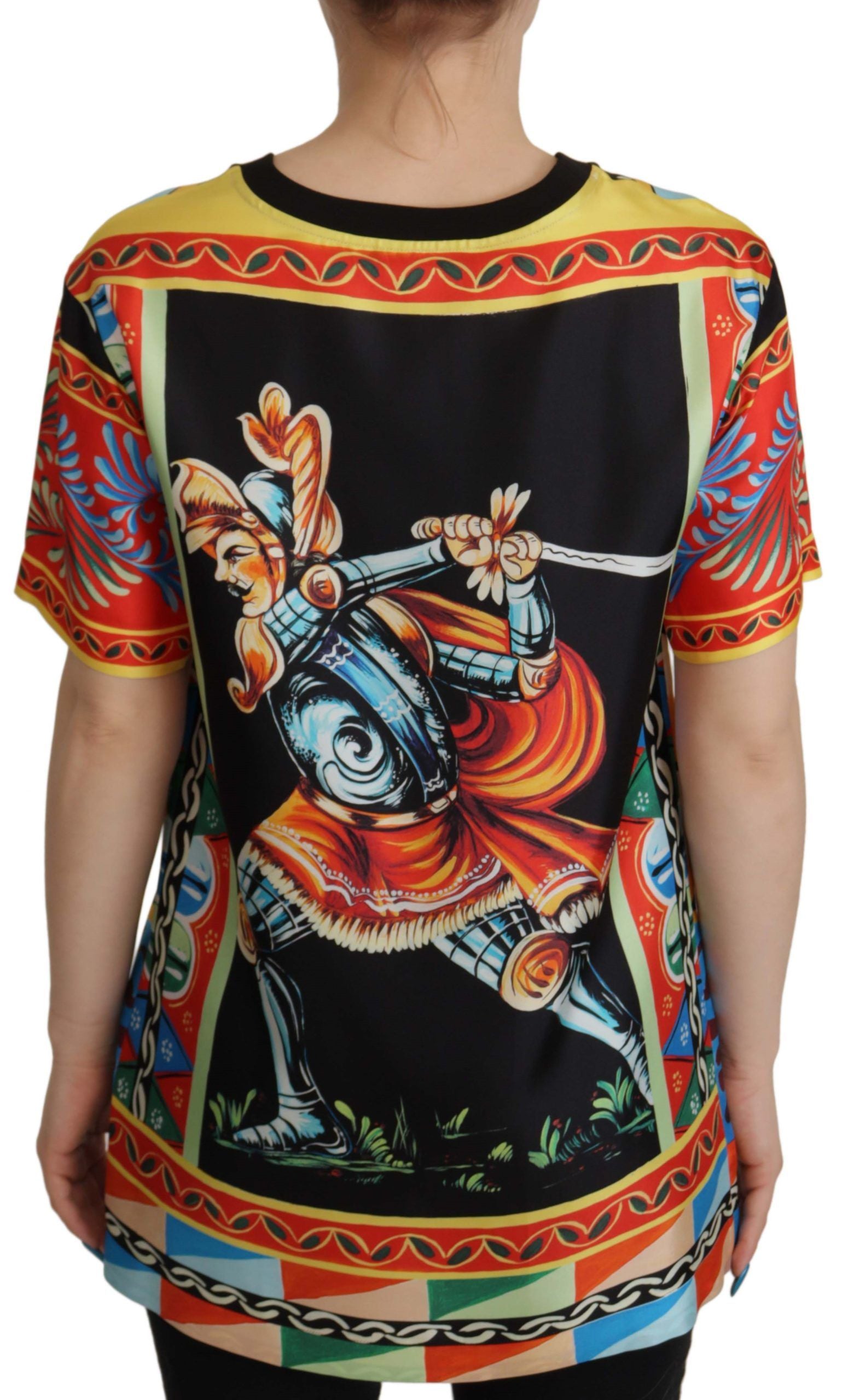 Dolce & Gabbana Seidentop "Multicolor Soldier Carretto"