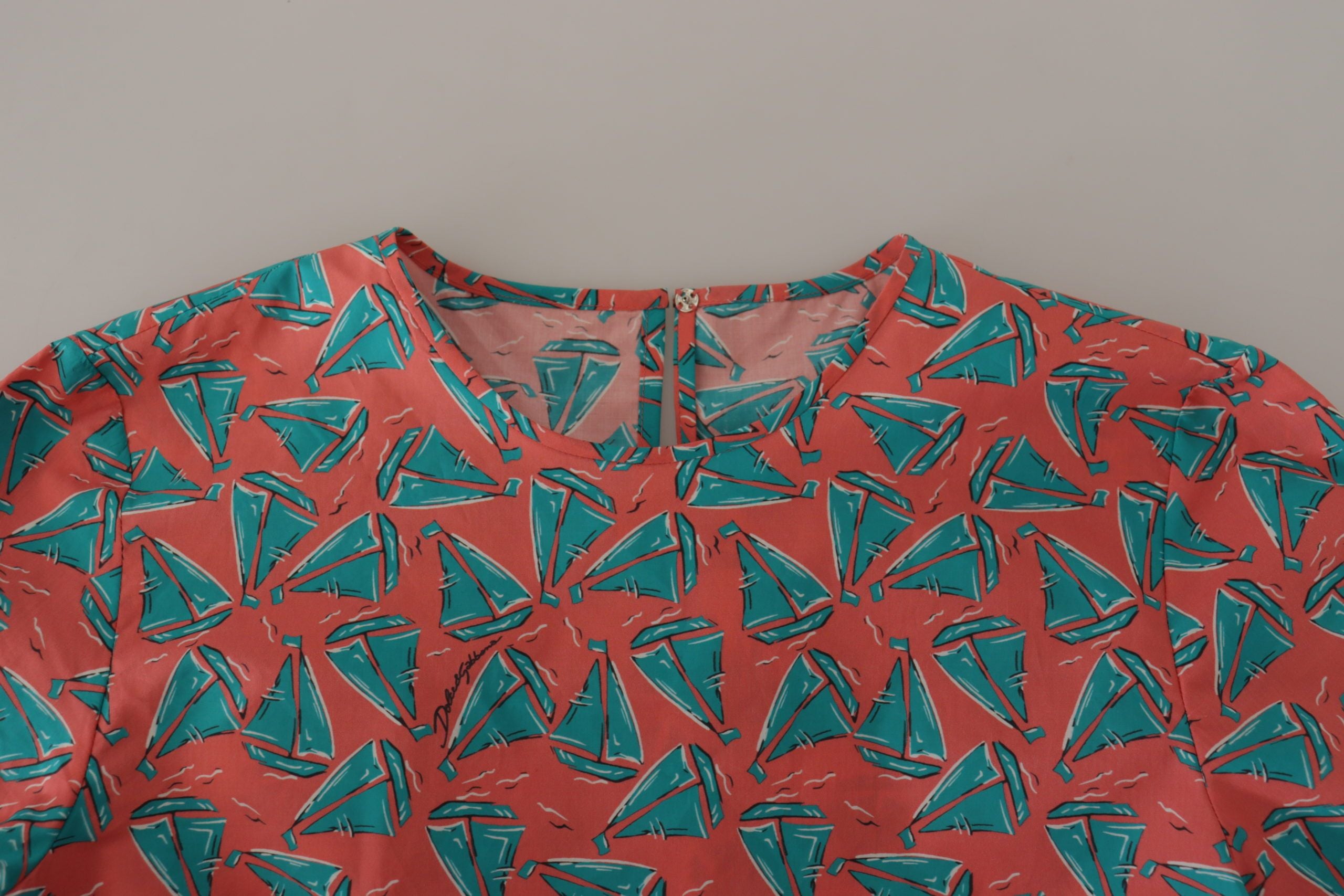 Dolce & Gabbana Pinkes Baumwoll-T-Shirt mit Segelboot-Print