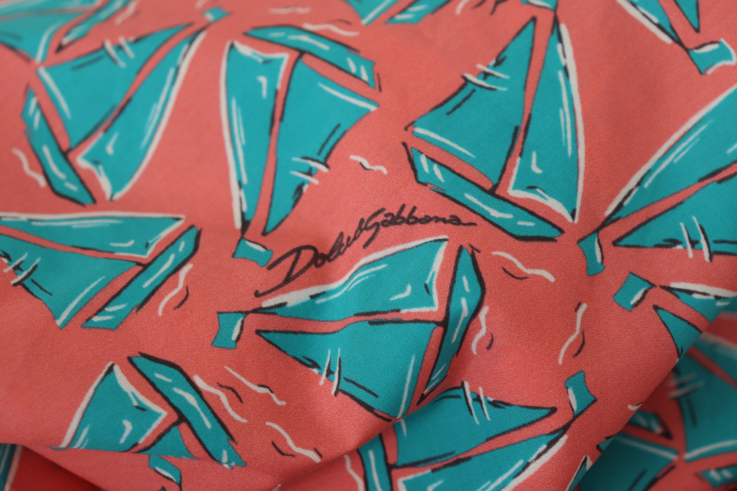 Dolce & Gabbana Pinkes Baumwoll-T-Shirt mit Segelboot-Print