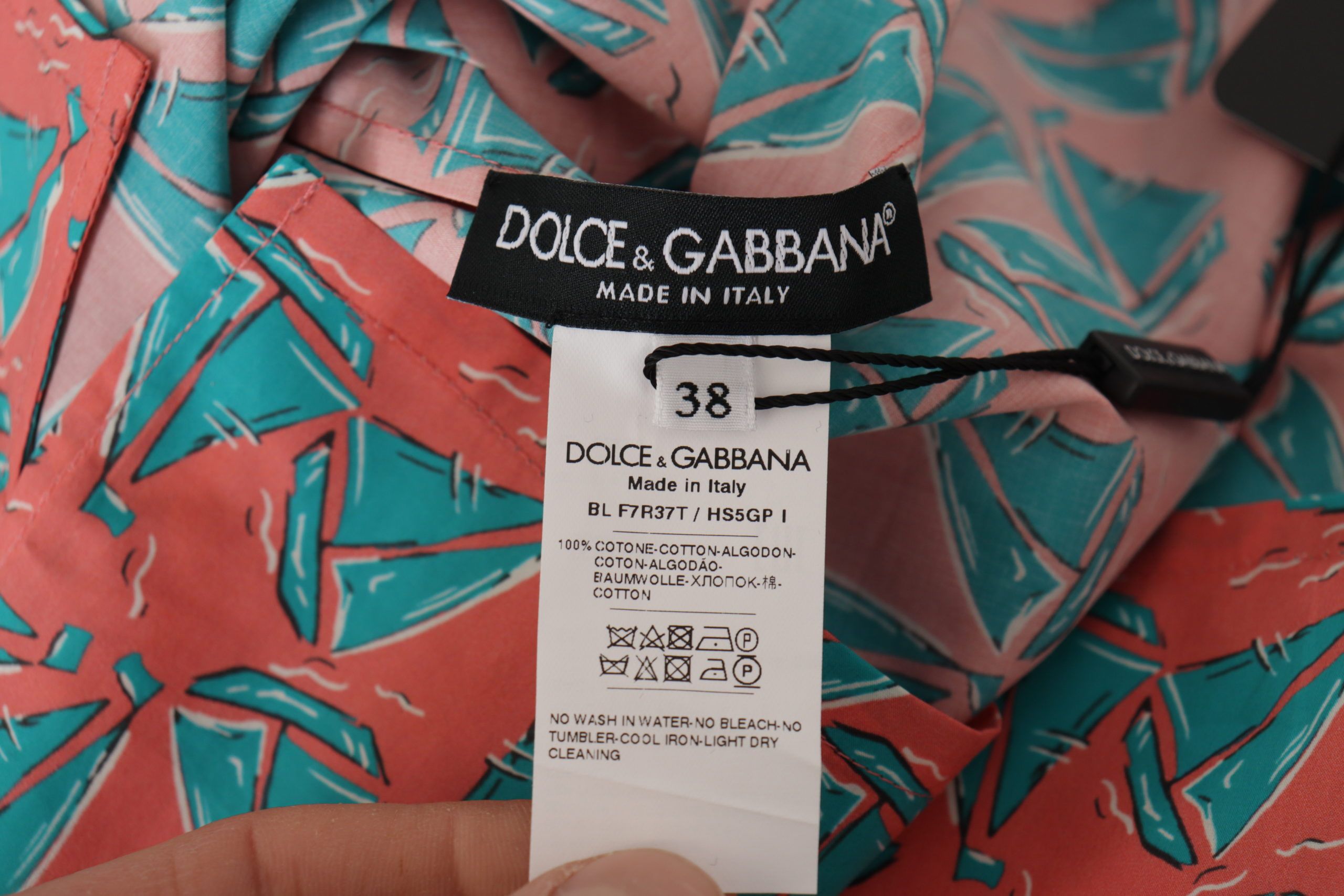 Dolce & Gabbana Pinkes Baumwoll-T-Shirt mit Segelboot-Print