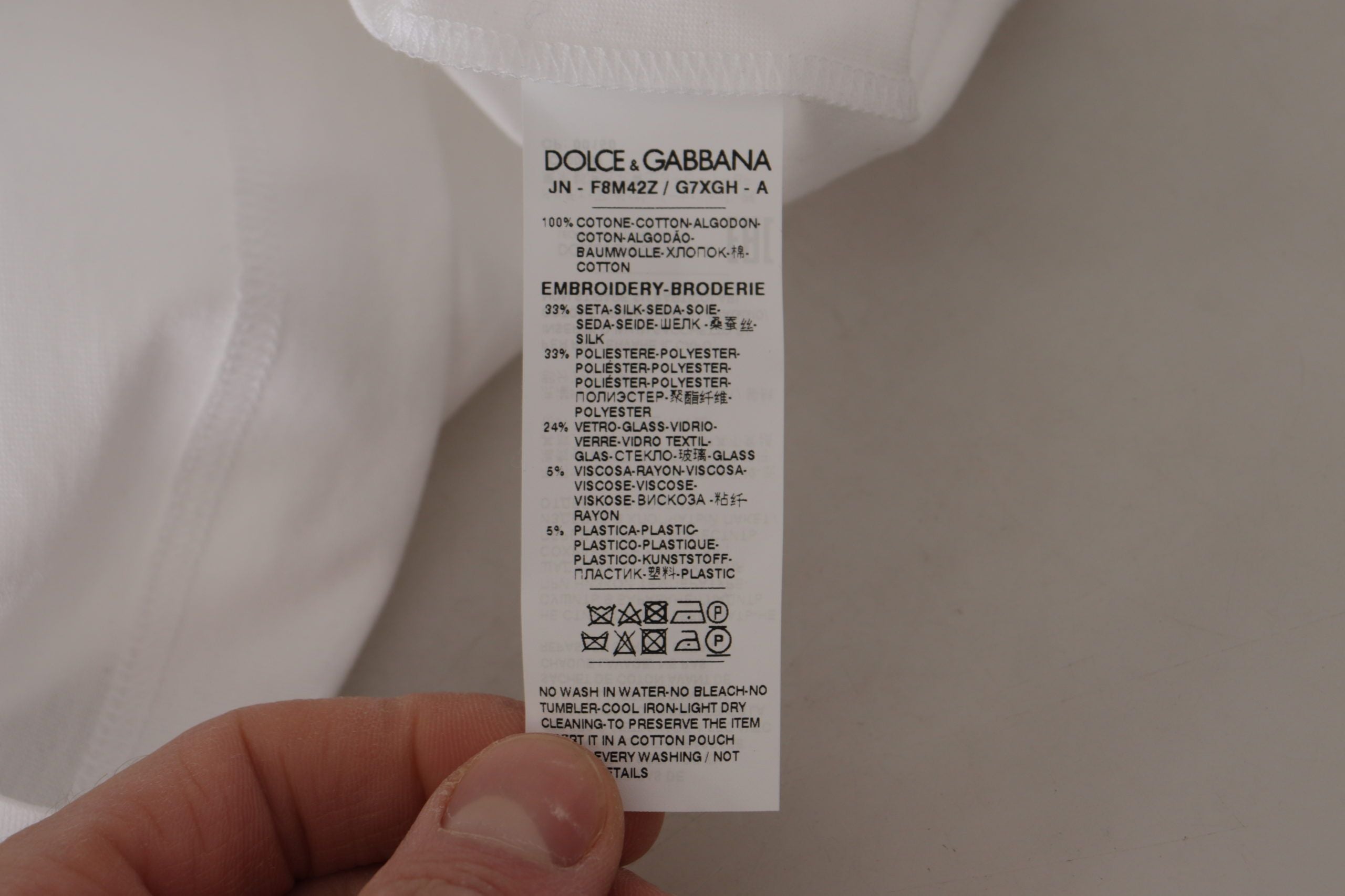 Dolce & Gabbana Weißes DG Crown Blumenpailletten T-Shirt