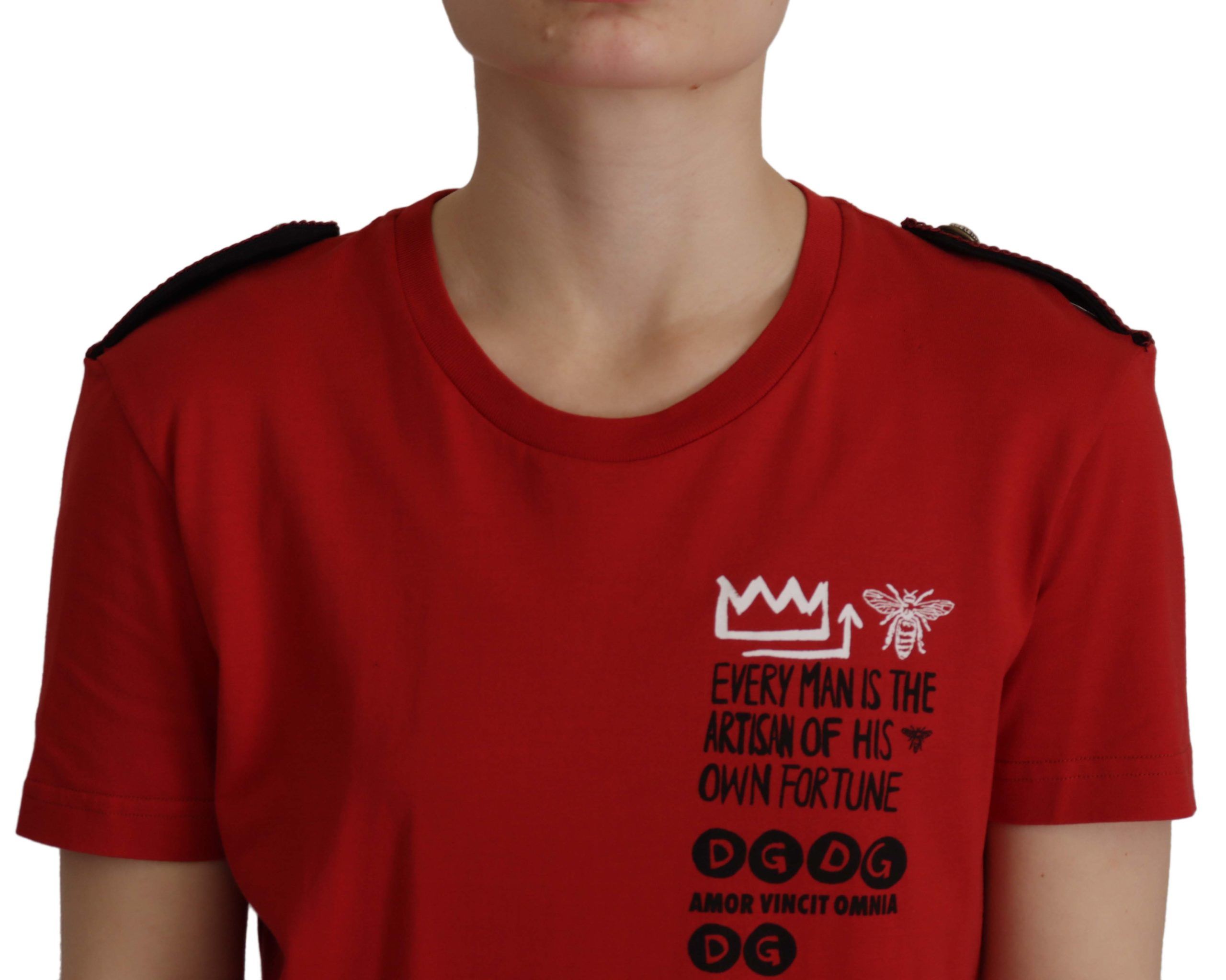 Dolce & Gabbana Rotes Amor Vincit Omnia Rundhals-T-Shirt