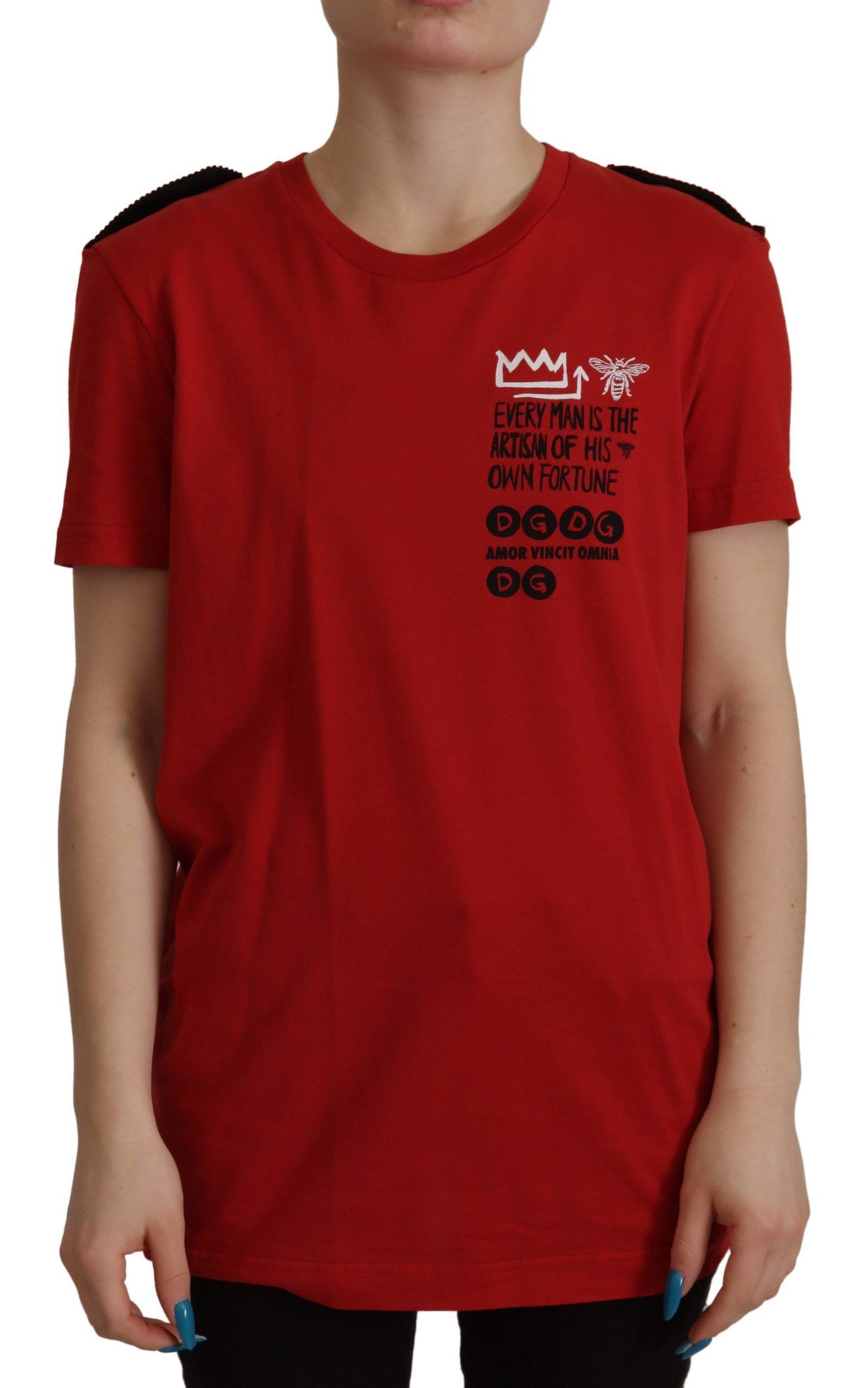 Dolce & Gabbana Rotes Amor Vincit Omnia Rundhals-T-Shirt