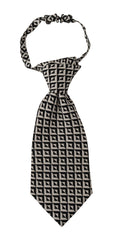 Dolce & Gabbana Zwart Wit Geometrisch 100% Zijden Verstelbare Accessoire Stropdas