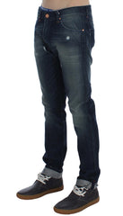Acht Blue Wash katoenen denim slim fit jeans