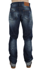 Acht Blue Wash Baumwoll-Denim Regular Fit Jeans