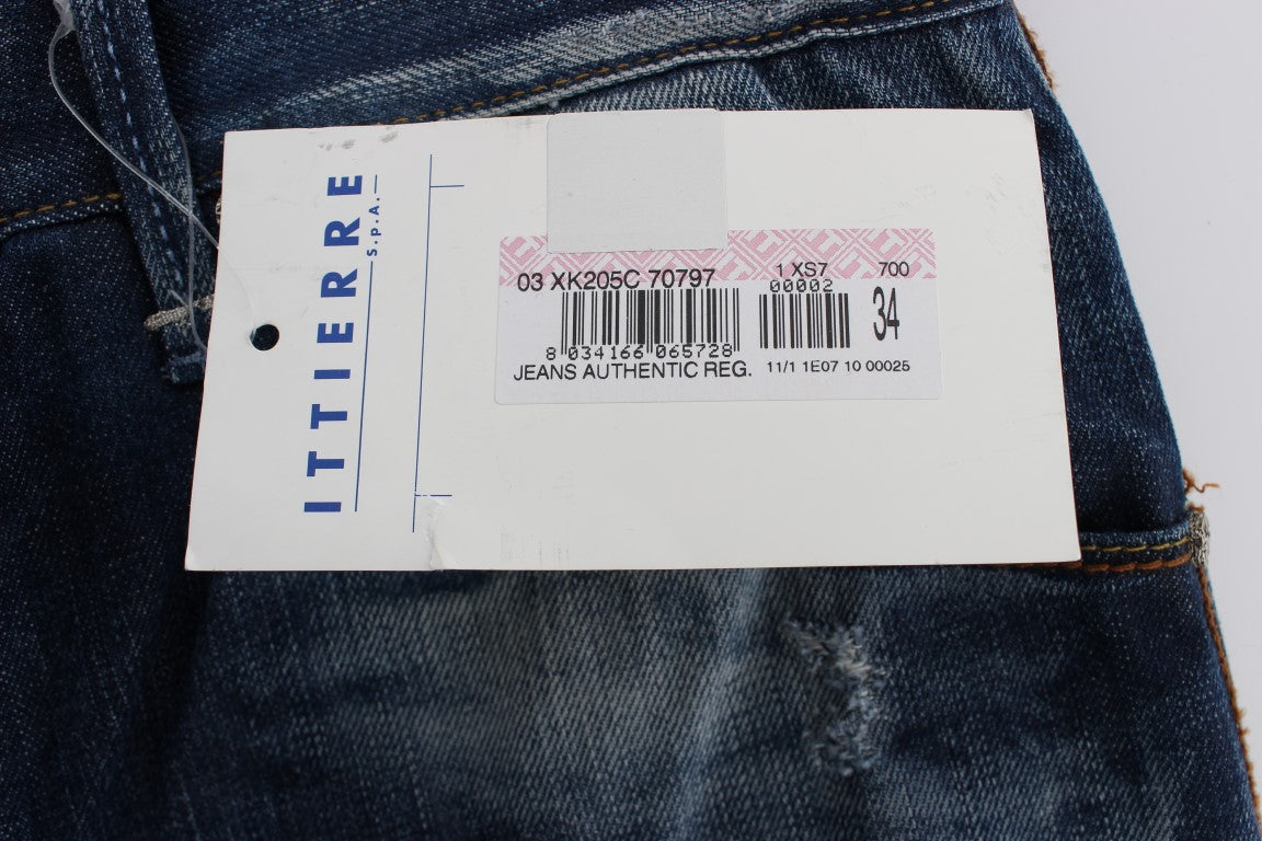 Acht Blue Wash Baumwoll-Denim Regular Fit Jeans