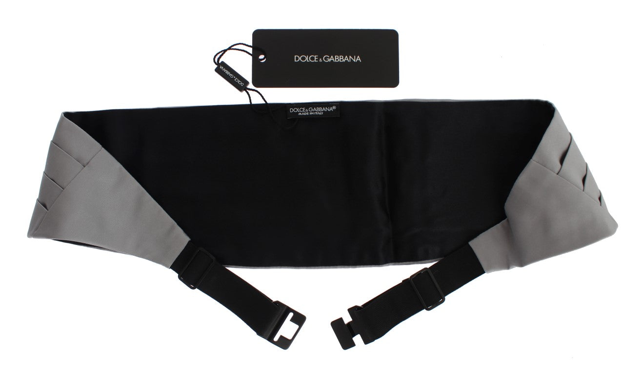 Dolce & Gabbana Grijze Tailleband Zijden Cummerbund
