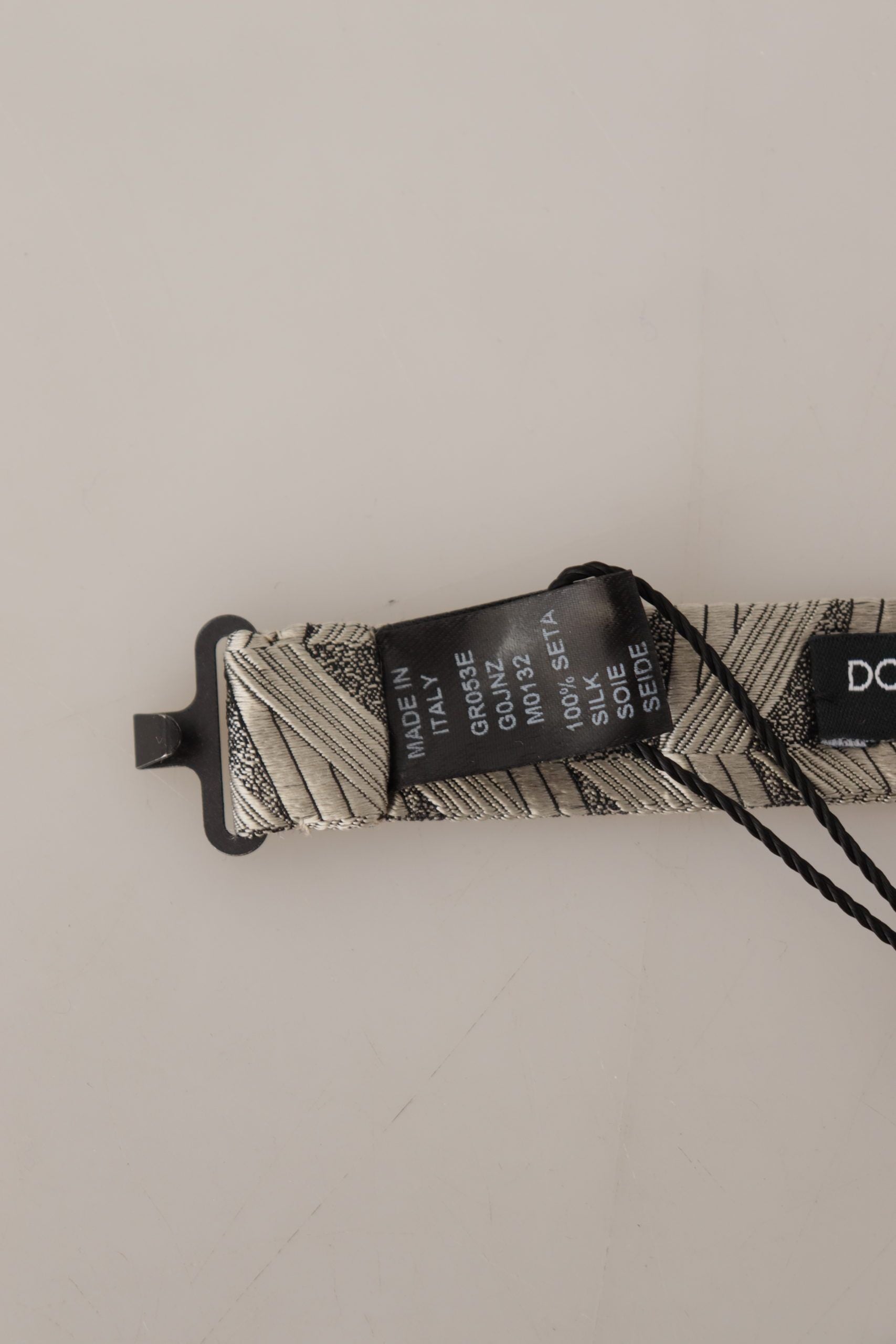 Dolce & Gabbana Graue verstellbare Papillon-Fliege aus 100 % Seide