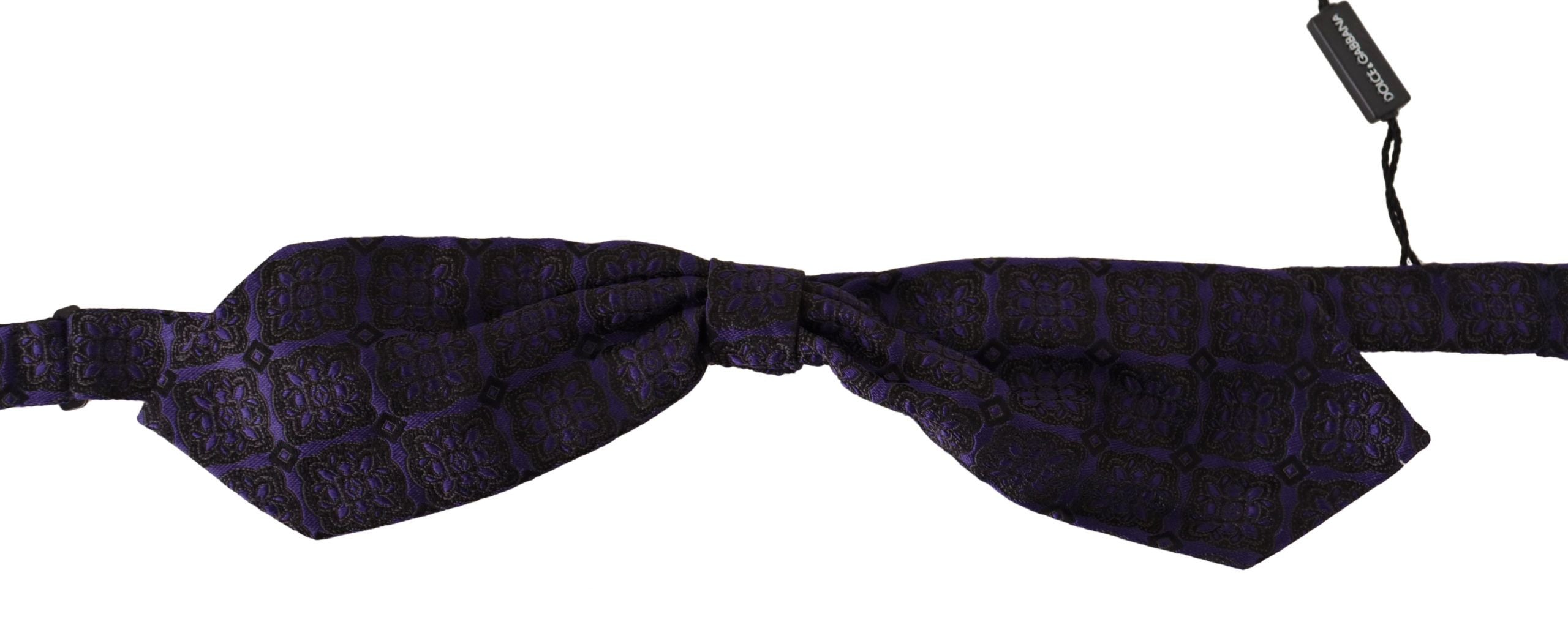 Dolce & Gabbana Blauwe Geometrische Zijden Verstelbare Papillon Vlinderdas