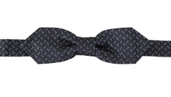 Dolce & Gabbana Blau Grau Gepunktete 100% Seide Halsschleife Krawatte