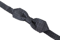 Dolce & Gabbana Blau Grau Gepunktete 100% Seide Halsschleife Krawatte