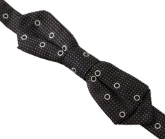 Dolce & Gabbana Zwart Wit Polka Dot 100% Zijden Vlinderdas