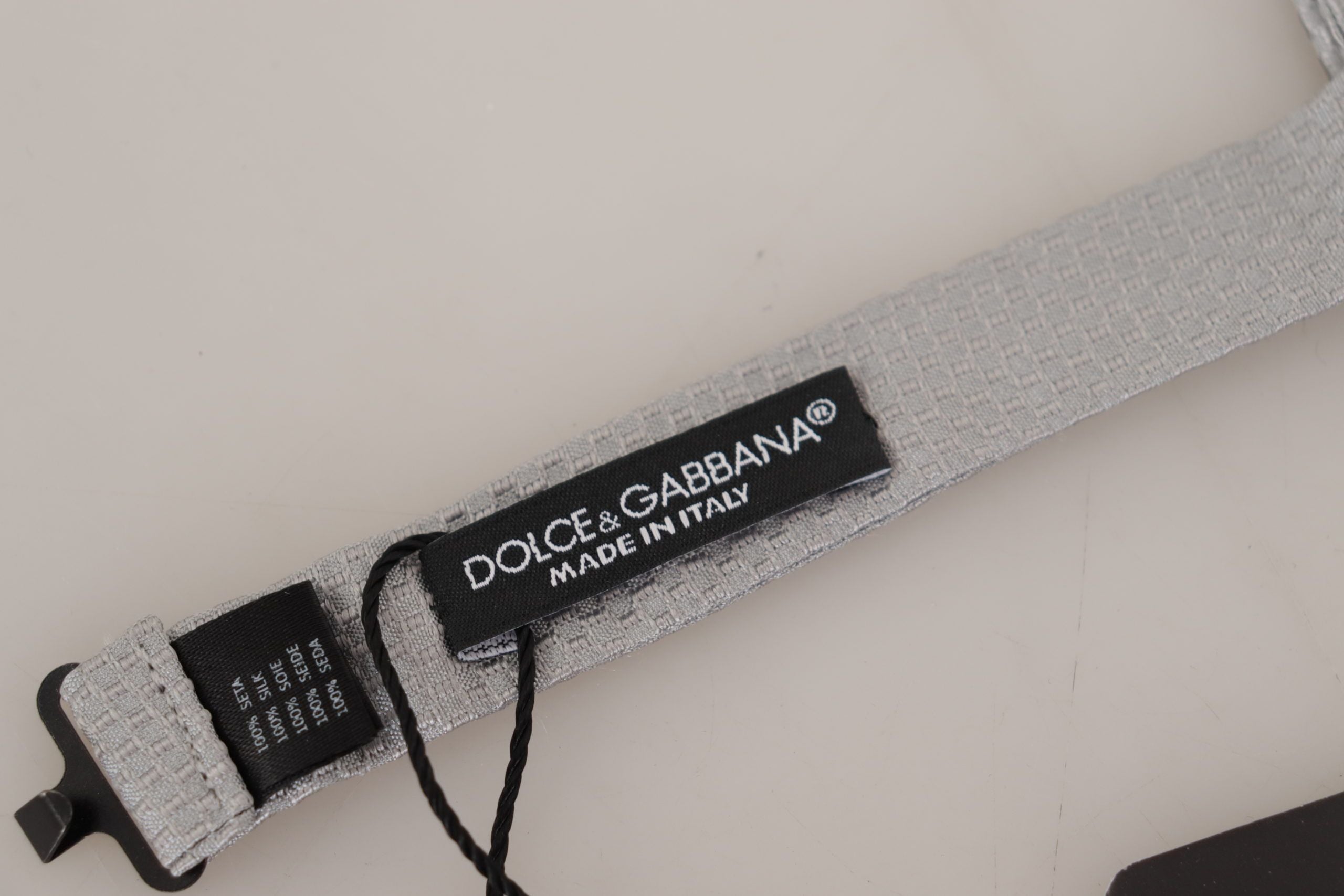 Dolce & Gabbana Grijze 100% Zijden Verstelbare Papillon Strik