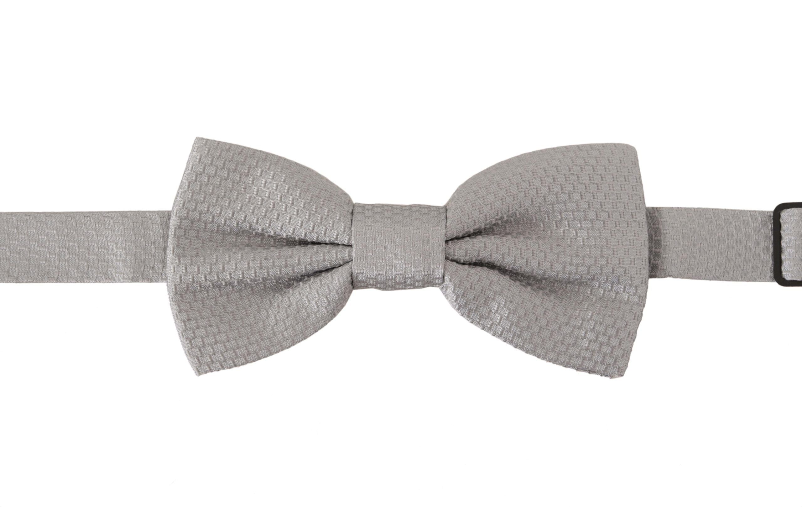 Dolce & Gabbana Grijze 100% Zijden Verstelbare Papillon Strik