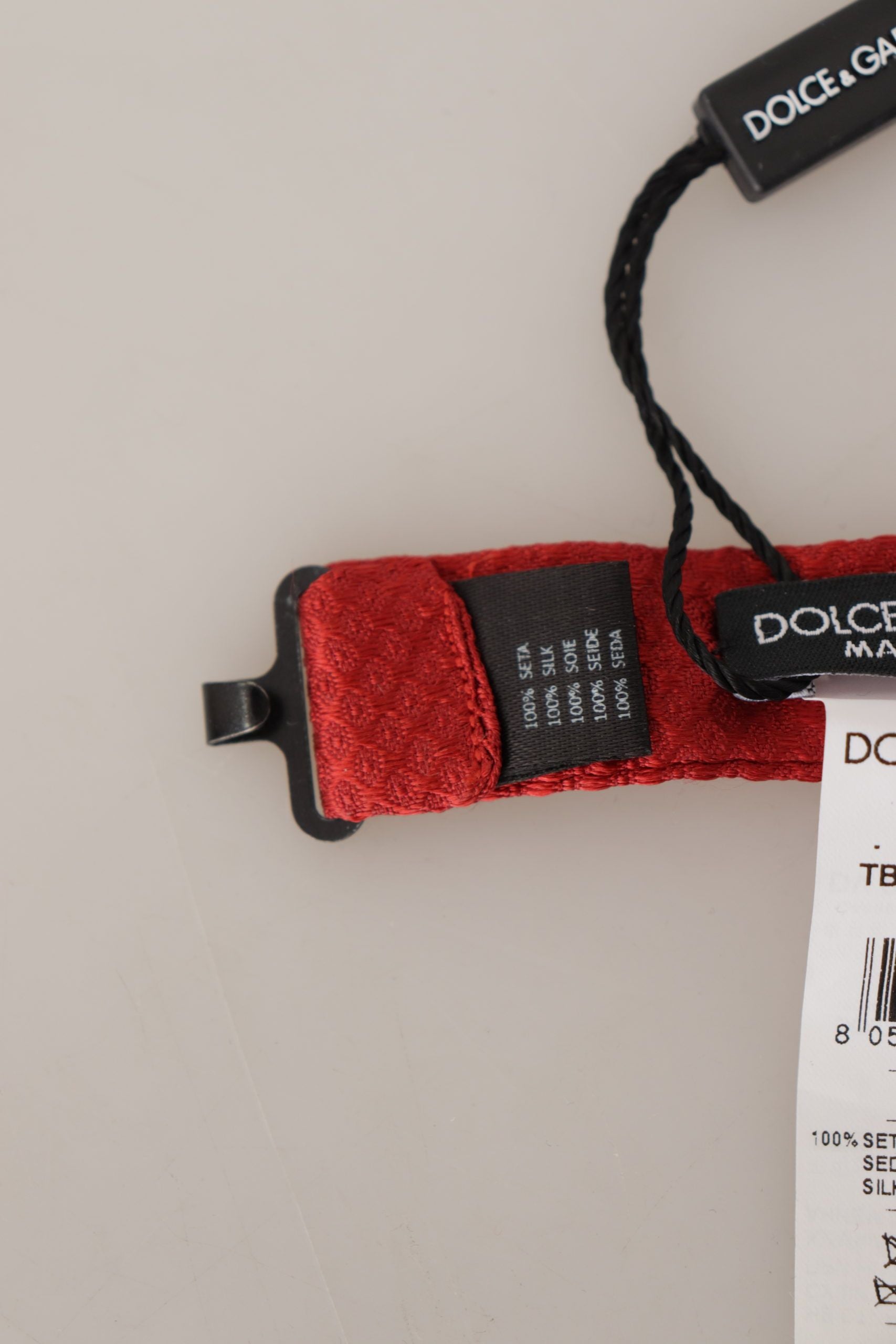 Dolce & Gabbana Rote verstellbare Papillon-Krawatte aus 100 % Seide