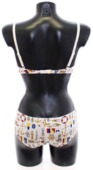 Dolce & Gabbana weißer Segler-BH mit Höschen, Stretch-Unterwäsche
