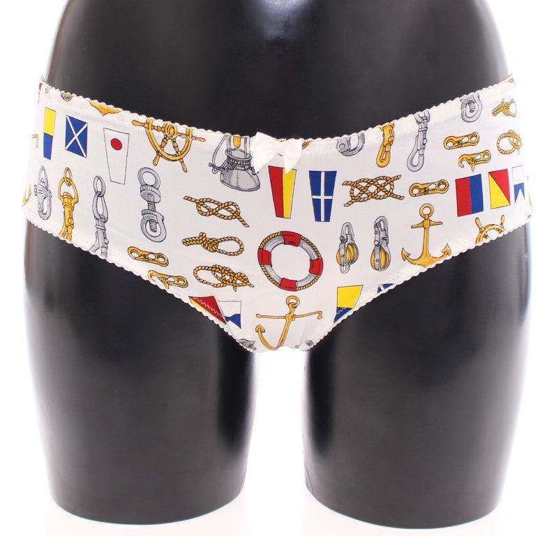 Dolce & Gabbana weißer Segler-BH mit Höschen, Stretch-Unterwäsche