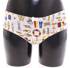 Dolce & Gabbana weißer Segler-BH mit Höschen, Stretch-Unterwäsche
