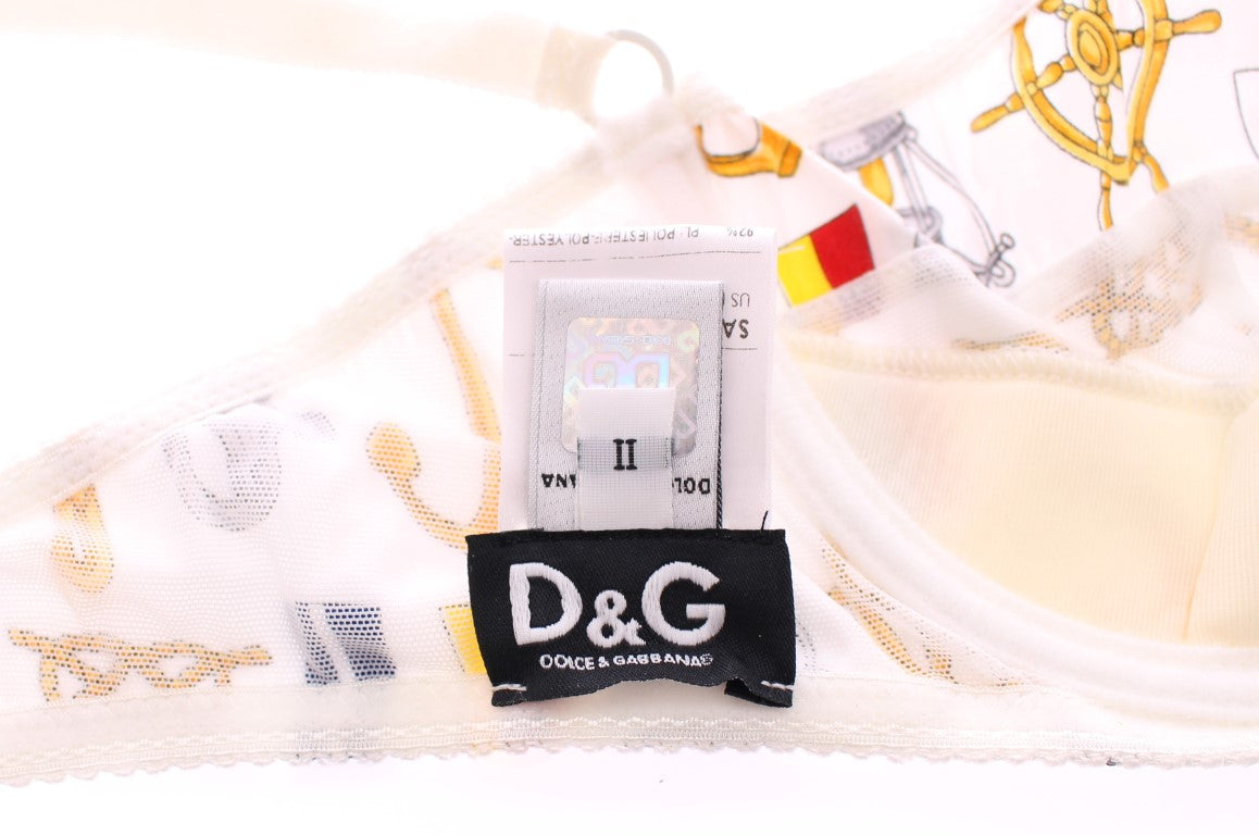 Dolce & Gabbana weißer Segler-BH mit Höschen, Stretch-Unterwäsche