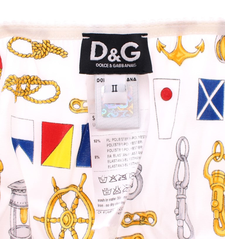 Dolce & Gabbana weißer Segler-BH mit Höschen, Stretch-Unterwäsche