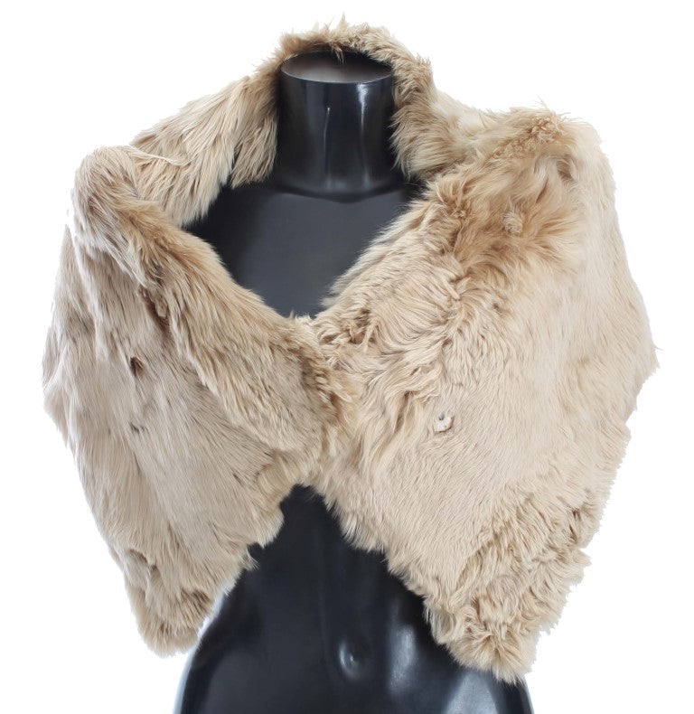 Dolce & Gabbana Beiger Alpaka-Kragen-Schal