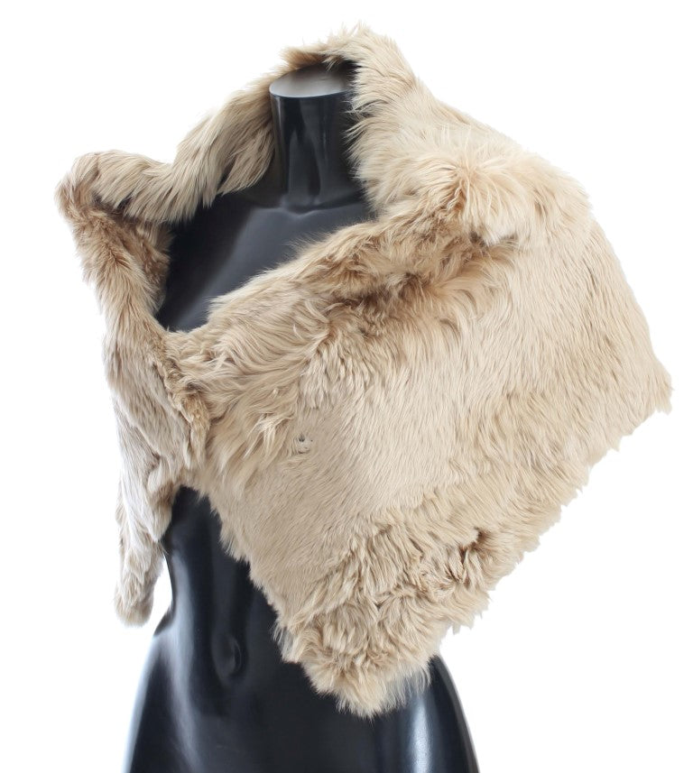 Dolce & Gabbana Beiger Alpaka-Kragen-Schal