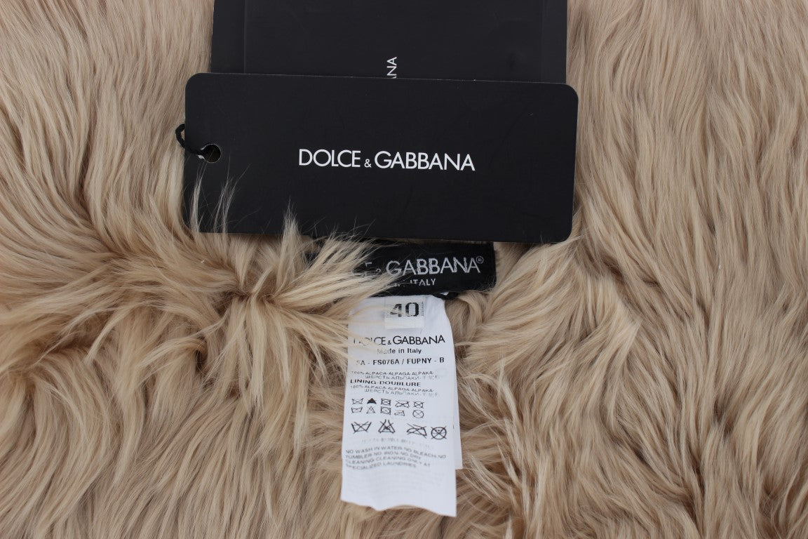 Dolce & Gabbana Beiger Alpaka-Kragen-Schal