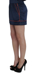 Dolce & Gabbana Blaue Seiden-Stretch-Schlafshorts