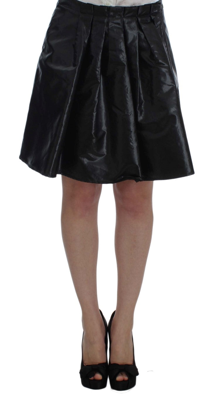 Exte Zwart Blauw Tweedelig Pak Rok & Blazer