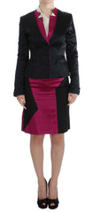 Exte Black Pink Tweedelig Pak Rok & Blazer