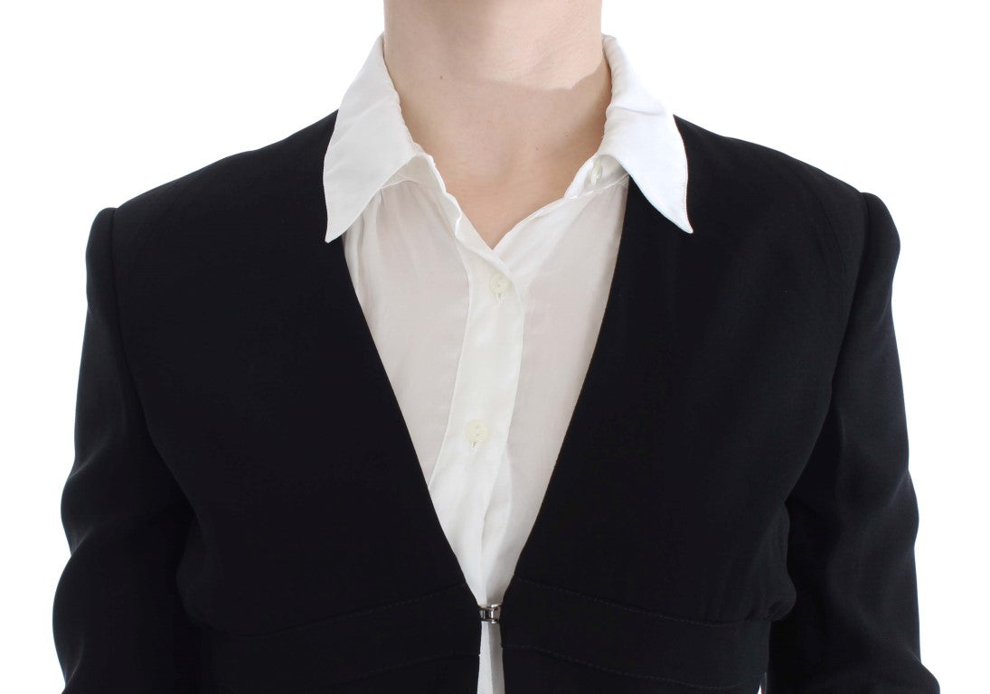 Exte Schwarzer Blauer Zweiteiliger Anzug Rock & Blazer