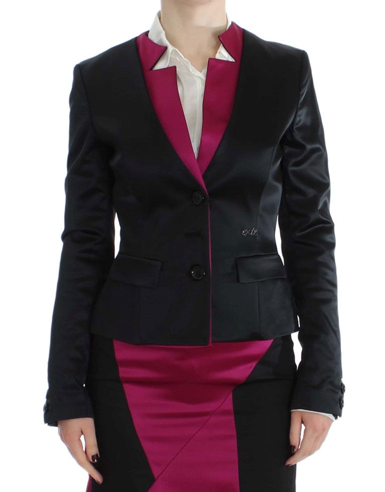 Exte Black Pink Stretch Blazer Jacke