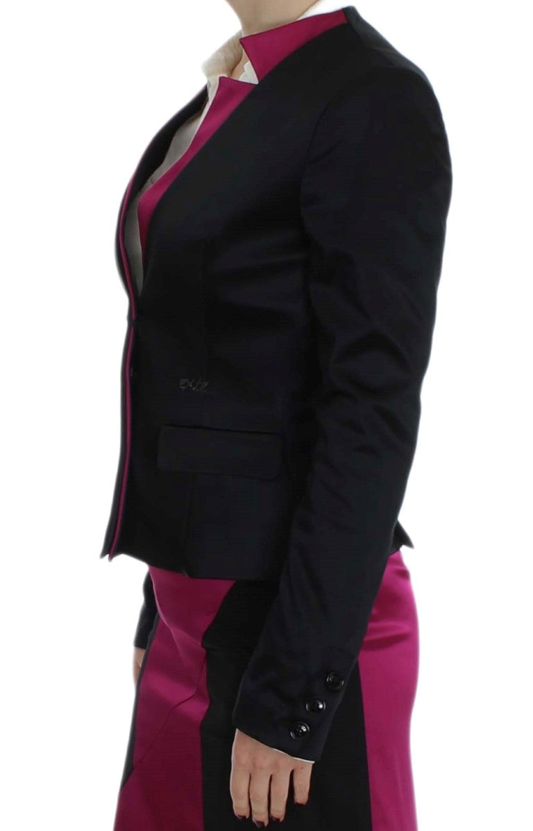 Exte Black Pink Stretch Blazer Jacke