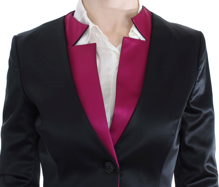 Exte Black Pink Stretch Blazer Jacke