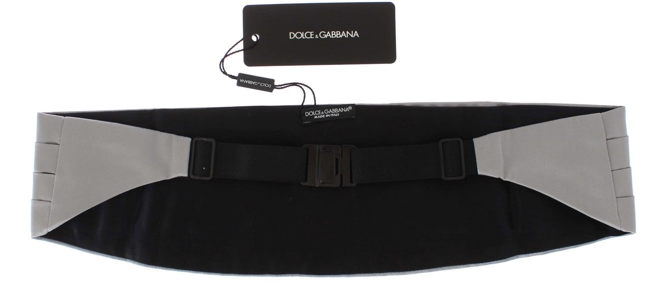 Dolce & Gabbana Seidenkrawatte mit breitem Gürtel in Silber